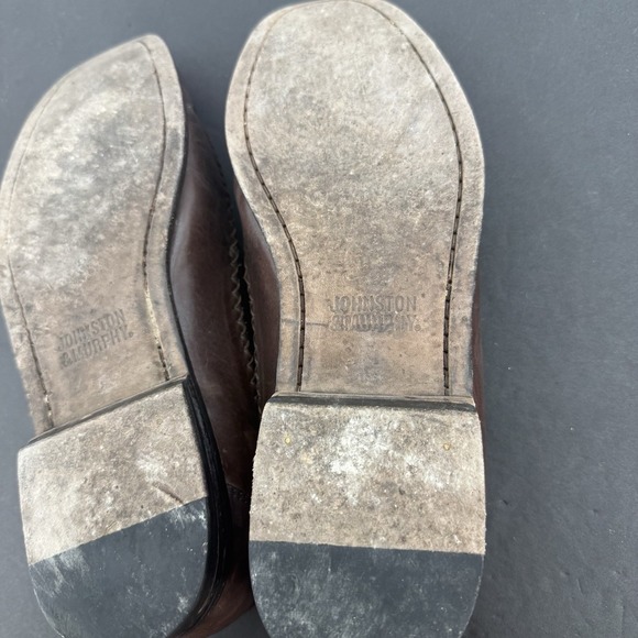 Johnston & Murphy Brown Croc Loafers Men's 10.5 M Leather Casual Shoes Slip On - Picture 11 of 16